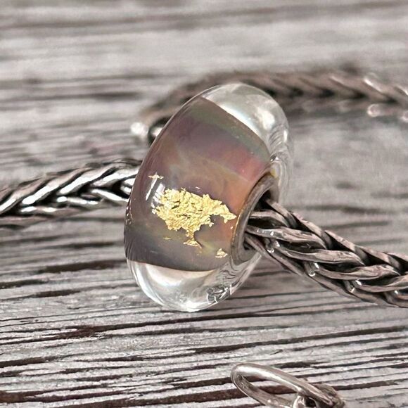 TROLLBEADS LE 22K Gold Rush Australia LAA 925S NEW! RARE Pastel Rainbow Swirl - Picture 1 of 11